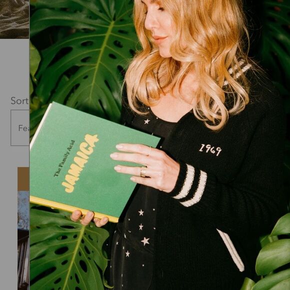 Stoned Immaculate Cardigan Size Large Varsity Sweater Black White Knit NWT Women - Picture 3 of 6